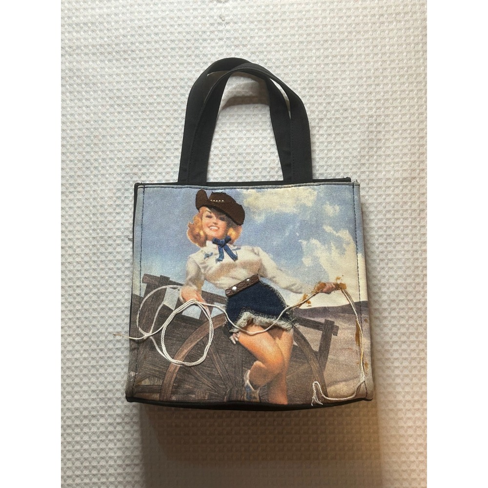 Giddy Up Cowgirl Small Canvas Tote St John's Bay